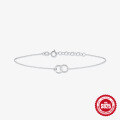 wholesale S925 Sterling Silver Dual Loop Circle Women's Bracelet,Ins。-0-1