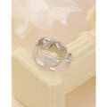 wholesale 925 Sterling Silver Irregular Open Ring for Women, Minimalist Ins Style, Niche Luxury, High-End Feel Index Finger Ring-0-3