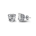 wholesale S925 Sterling Silver Women's 6-10MM Heart Square Pear Shape Zircon Inlaid Minimalist Style Earrings-0-11