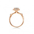 S925 Silver Moissanite Flower Asymmetric Women's Wedding Ring, 1 Carat-0-0