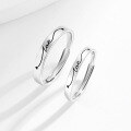 wholesale S925 Sterling Silver Couple's Rings, Minimalist Vintage Design for Men and Women Students, Niche Style, Long-Distance Relationship Gift for Girlfriend-0-2