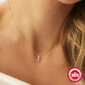 wholesale S925 Sterling Silver Fashion Four-Prong Diamond Necklace,Ins。-0-3