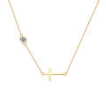 S925 Sterling Silver Moissanite Cross Pendant Necklace for Women-0-3