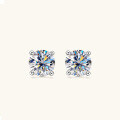 wholesale S925 Sterling Silver Four-Prong Moissanite Stud Earrings for Women, High-End Sense, Ear Piercing Care, Trendy Cross-Border Viral Jewelry-0-1