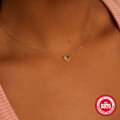 wholesale S925 silver double heart zircon necklace,-0-2