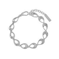 wholesale S925 Sterling Silver 1839 Minimalist Small Batch Original Design Cold Tone Abstract Openwork Teardrop Chain Bracelet for Women-Platinum 925 silver