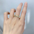 wholesale Gold Plated, MuJing Jewelry New Wish Best Seller Pagoda Cut 3*3mm Zircon Ring for Europe and America Cross-Border Hot Sales-0-3