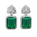 wholesale S925 Sterling Silver New European and American Luxury-Set 8*10 Nano Green Earrings Cross-Border AliExpress Style-0-4