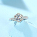 925 Sterling Silver Exquisite Floral Ring with Moissanite for Women-0-2