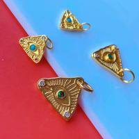 wholesale Sterling silver gold-plated with inlaid turquoise evil eye pendant DIY bracelet necklace accessory pure silver jewelry charm-One sterling silver