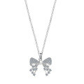 Sterling Silver Bow Minimalist Pendant Necklace, Hypoallergenic Wholesale New Arrival-0-3