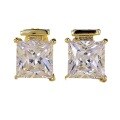 wholesale S925 Silver New 8*8mm Princess Cut High Carbon Diamond Stud Earrings Fashion Women's。-0-4
