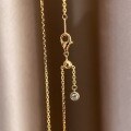 wholesale S925 sterling silver gold-plated adjustable slide chain necklace for women, universal for pendants-0-4