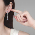 S925 Sterling Silver Moissanite Long Tassel Earrings-0-2