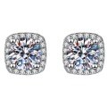 S925 Silver Moissanite Square Stud Earrings for Women-0-3