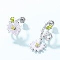 wholesale S925 Sterling Silver New Korean Style Forest Series Sweet and Lovely Daisy Ear Studs Earrings for Women Wholesale-0-2