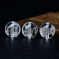 wholesale Metal Material White Crystal Medicine Buddha Round Bead Spacer Bracelet DIY Crystal Beading Beads Ethnic Style Minimalist Jewelry-10 mm each