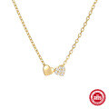 wholesale S925 Sterling Silver Fashion Double Heart Necklace, Women's Diamond Accented Love Collarbone Chain, Popular in Europe and America, Ins Style-0-0