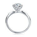 wholesale 925 Sterling Silver Cross-Border Europe and America Four-Prong Moissanite Ring with Exposed Shank, Small Floral Women's Moissanite Ring, Minimalist-0-4