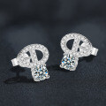S925 Sterling Silver Moissanite Stud Earrings, Fashionable and Elegant, Wholesale from Manufacturer-0-0