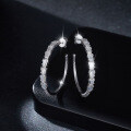 925 Silver 2025 Cross-Border New Snake Ladder Square Moissanite Earrings-0-1