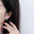 wholesale S925 Sterling Silver Openwork Heart-Shaped Diamond Inlaid Stud Earrings for Women, Minimalist and Unique Design, High-End Accessories-0-3