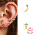 wholesale S925 Sterling Silver INS Style Fun Fruit Threaded Cartilage Ear Piercing, Korean Niche Body Jewelry-0-3