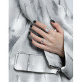 wholesale S925 Sterling Silver 681 Korean Version Ins Small and Unique Design Minimalist Versatile Daisy Wide Band Textured Open Adjustable Ring for Women-0-2