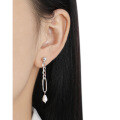 wholesale S925 Sterling Silver 1050 Small Niche Ins Minimalist Style High-end Elegant Tassel Chain Freshwater Pearl Earrings for Women-0-2