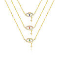 wholesale S925 Sterling Silver Women's Four-pointed Star Fringe Pearl Evil Eye Necklace Cross-border Wholesale-0-0
