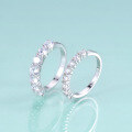 wholesale S925 Silver minimalist half-bezel set moissanite ring 3mm 4mm moissanite couple rings-0-0