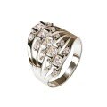 Metal Material Five-Row Multi-Layer Diamond Ring, High-End Sparkling Light Luxury Fashion Niche Design Versatile Jewelry Wholesale-0-3