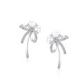 wholesale 925 Silver Bfirst Original Bow Snowflake Earrings New Style Pure Silver Inlaid Zircon Ear Jewelry Wholesale-0-4