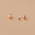 wholesale S925 Silver Polished Waterdrop Thread Ear Studs for Women, Korean Style Summer Minimalist Student Ear Jewelry M02023-0-3
