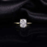 wholesale 9K/10K/14K/18K Yellow Gold, Rose Gold, White Gold Eagle Claw Prong Setting High Carbon Diamond Ring with Brilliant Sparkling Ice-Cut-9K Gold 2.5 Carat High Carbon Diamond Ring  US Size 9