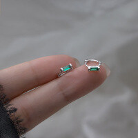 wholesale S925 silver Korean minimalist elegant diamond ear clasp,G6883-s925 silver pair of rose red diamonds 925 silver silver 8MM