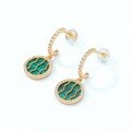 wholesale S925 silver and 10K gold-plated Japanese and Korean new malachite earrings, cute watermelon-shaped earrings, wholesale jewelry-0-4
