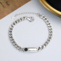 wholesale S925 Sterling Silver Korean Dongdaemun Happy Smiley Bracelet Retro Ins Style Tank Chain Versatile Women's Bracelet-0-0