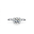 925 Silver Moissanite Ring Four Prong Sparkling Women's Jewelry-0-1