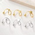 wholesale 925 Sterling Silver Korean-style Trendy Versatile High-end Spiral Beaded Star Stud Earrings-0-3