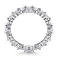 wholesale 925 Sterling Silver Women's Single Row Micro-Paved Zirconia Ring Full Circle Stacking Ring-0-2