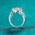 S925 Sterling Silver 5ct Round Moissanite Ring, Elegant and Sophisticated Women's Engagement Ring-0-1