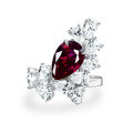 wholesale Metal material first, Shepé new cultivated ruby3ct pear-shaped 8*12 ringtrendy ring sizes 5-9 available-0-5