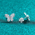 S925 Sterling Silver Full Moissanite Butterfly Earrings-0-0