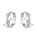 wholesale S925 Sterling Silver Star Zircon Ear Clips, Popular Ear Hoops, Niche Design, High-End Zircon Ear Jewelry-0-4