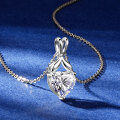 S925 Silver 2ct D Color Moissanite Heart Pendant Necklace Wholesale-0-0