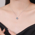 S925 Sterling Silver Moissanite Minimalist Cube Pendant Necklace-0-2