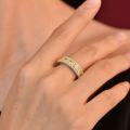 wholesale 925 Silver Shipei Jewelry New 025ct Canary Yellow Square Cushion Cut 35*35 High Carbon Diamond Ring-0-3