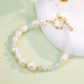 wholesale S925 Sterling Silver Natural Aquamarine Freshwater Pearl Bracelet, High-End Sense Light Luxury Beaded Bracelet for Women, Skin-Whitening Hand Accessory-0-2