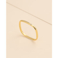 wholesale 925 Sterling Silver Square Ring for Women, Light Luxury, Niche, Simple, Internet-Famous Same Style, Ins Style, High-End, Diamond-Embedded Minimalist Band-Gold>No. 10